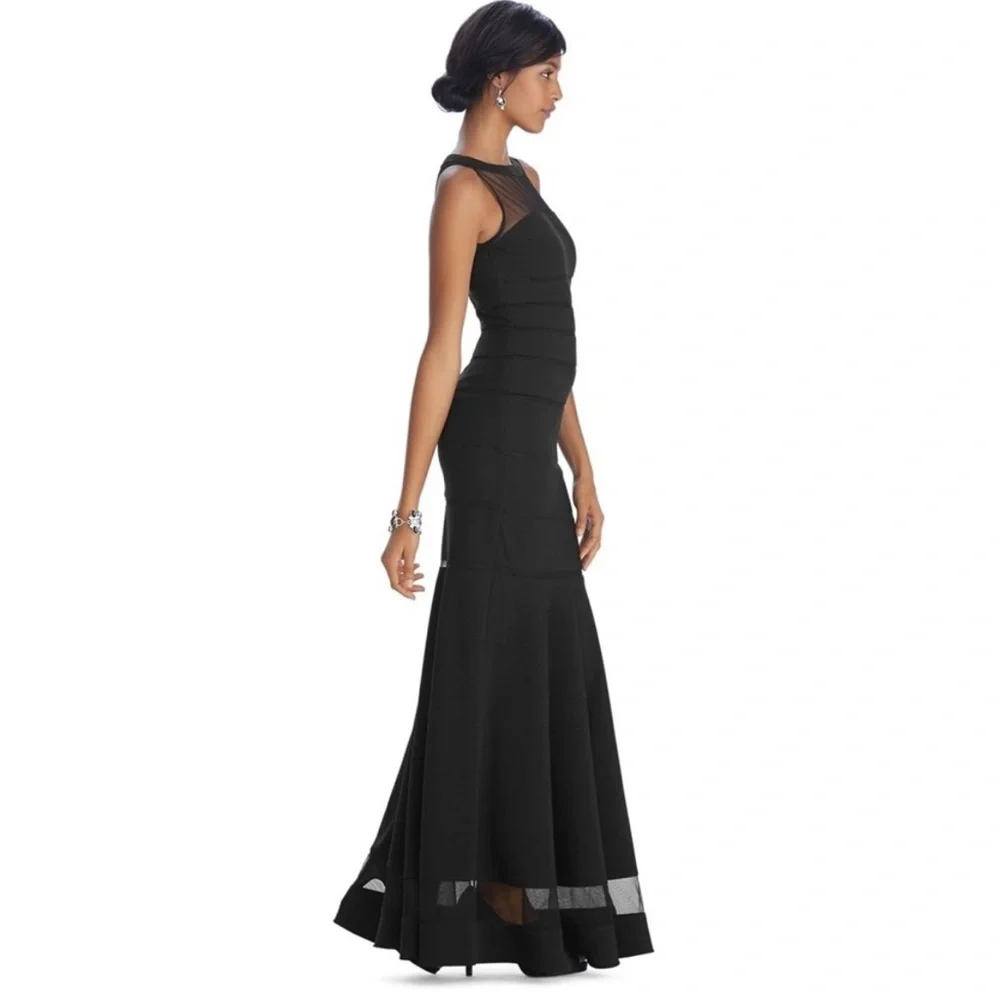 White House Black Market Black Sleeveless Gown~ size 10 - Picture 2 of 9